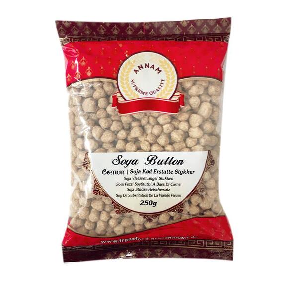 Annam Soya Button | Soya Chunks | Soya Wadi | Meal Maker (Small) 250g Annam