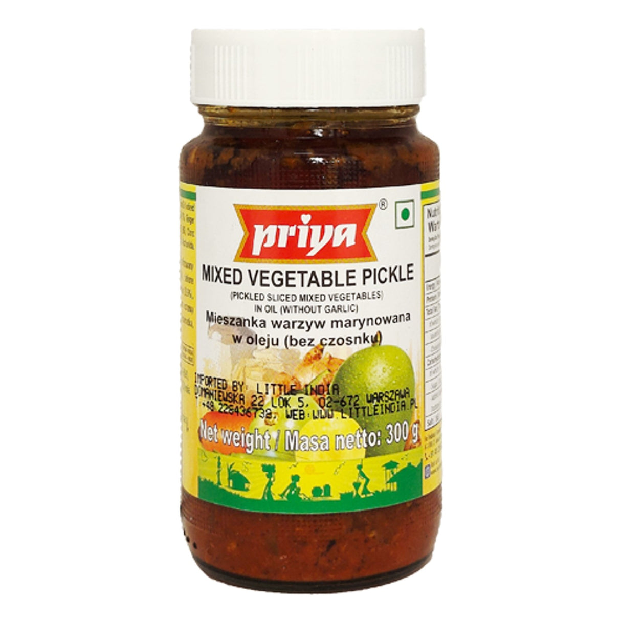 Priya Mixed Vegetable Pickle 300g (Best Before: End Jan 2025)