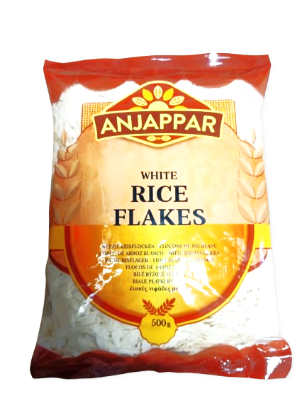 Anjappar White Rice Flakes | Poha | Pawa (Medium) 500g