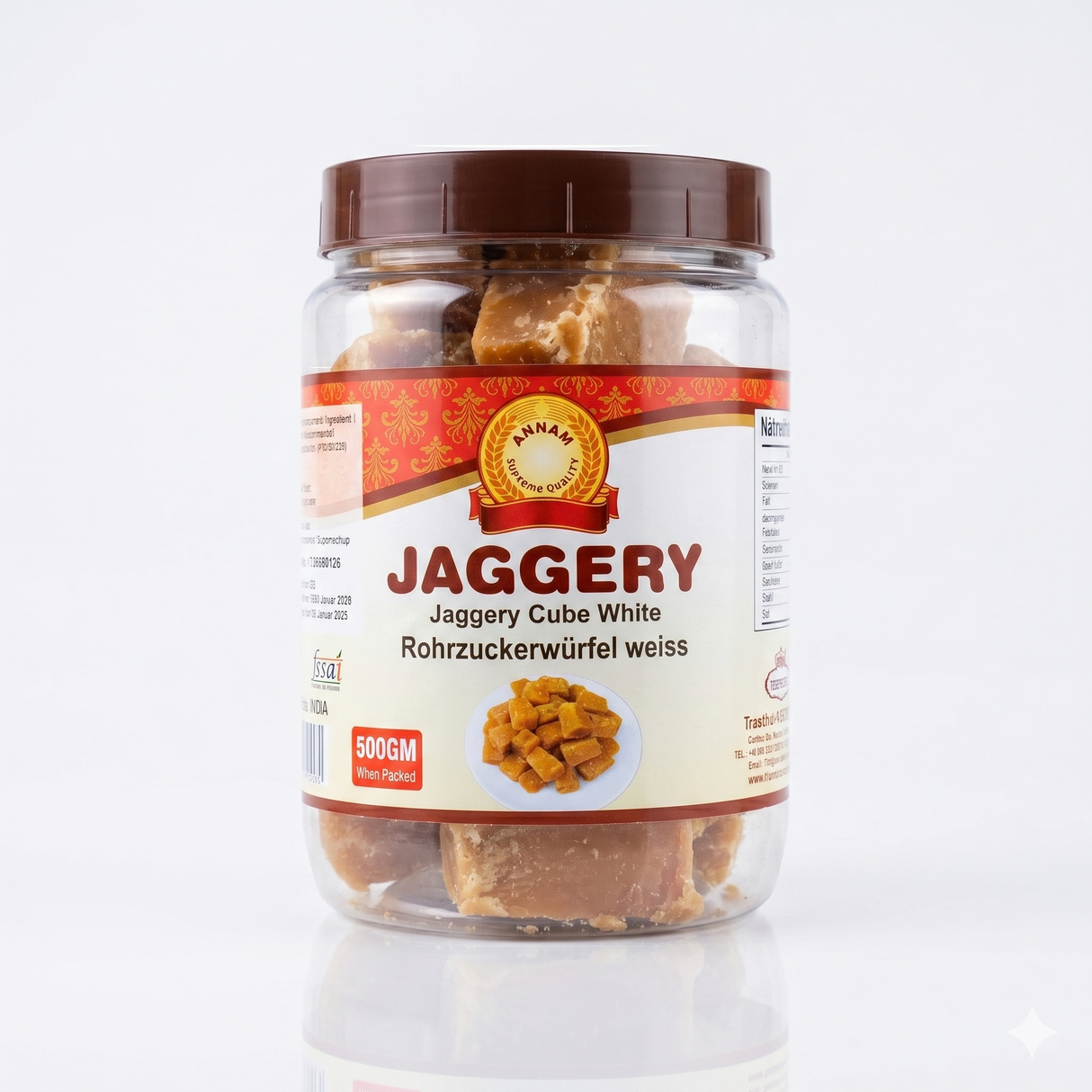 Annam White Jaggery Cubes 500g Annam