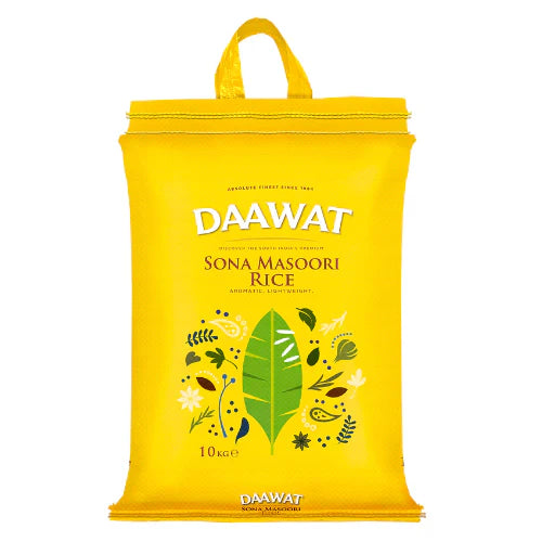 Daawat Sona Masoori Rice (Yellow Bag) 10Kg