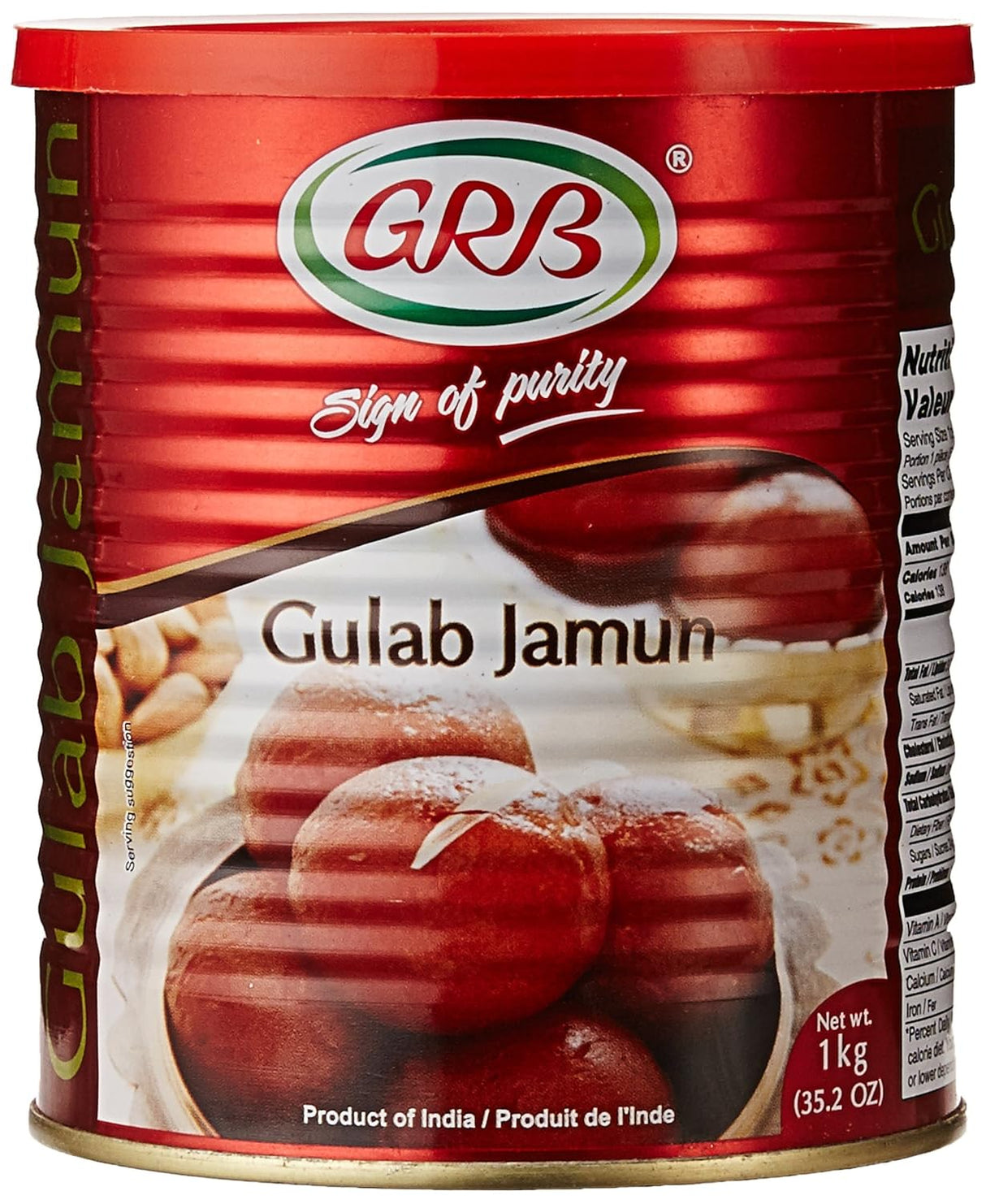 GRB Gulab Jamun 1Kg Tin