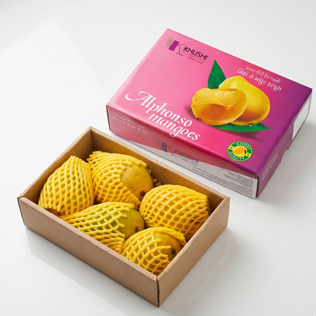 Fresh Alphonso/Alfonso/Hapus Mangoes 5-6 Pieces (~1.2Kg)
