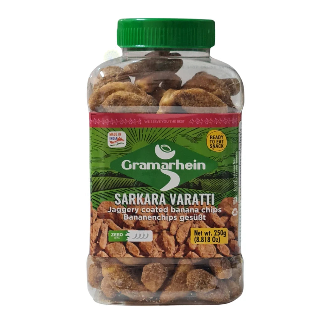 Gramarhein Sarkara Varatti | Jaggery Coated Banana Chips 250g Gramarhein