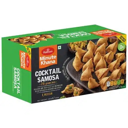 Haldiram's Cocktail Samosa 28 Pieces 650g (With Chutney) Frozen