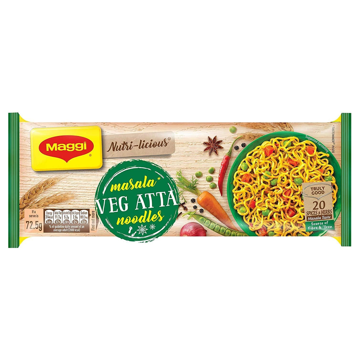 Maggi Masala Veg Atta Noodles (Pack of 4) 290gm Maggi