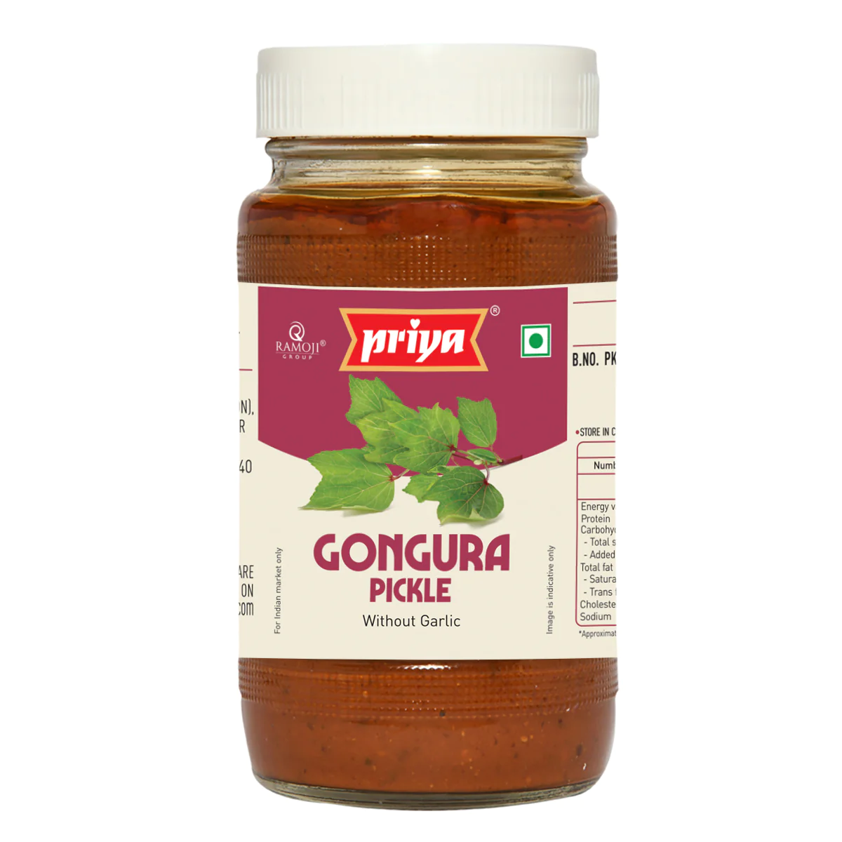 Priya GONGURA PICKLE (WITHOUT GARLIC) 300G