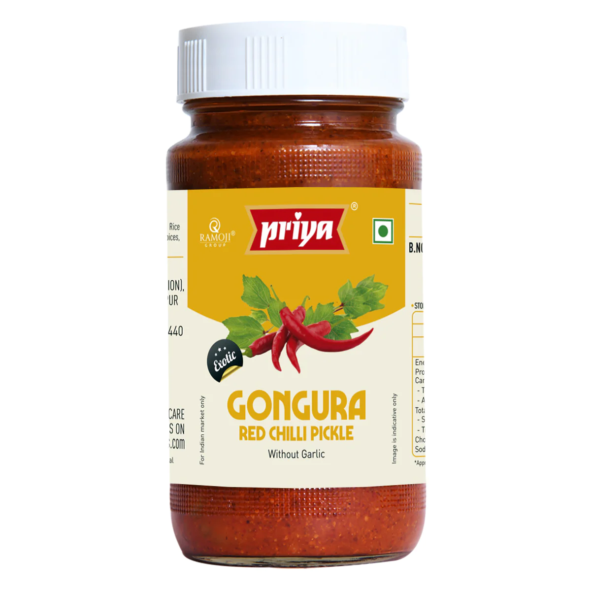 Priya GONGURA + RED CHILLI (WITHOUT GARLIC) 300G