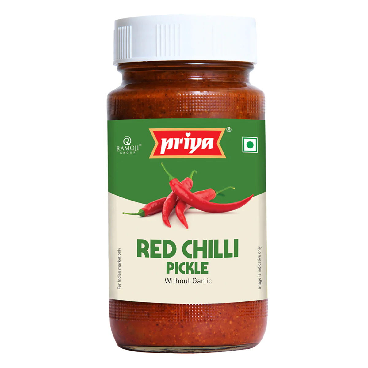 Priya RED CHILLI PICKLE (WITHOUT GARLIC) 300G (Best Before: End Jan 2025)