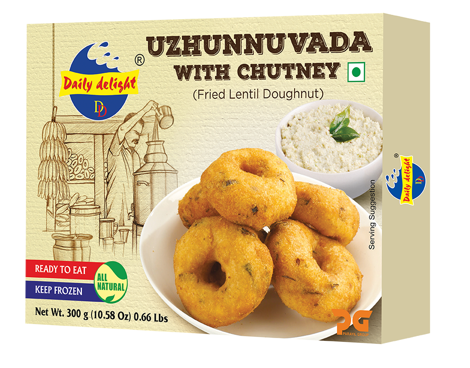 Daily Delight Medhu Vada | Uzhunnu Vada | Ulundhu Vadai (With Chutney) 300g - Frozen Daily Delight
