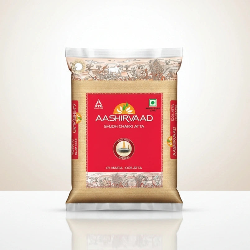 Aashirvaad Shish Chakki Atta packaging on a white background