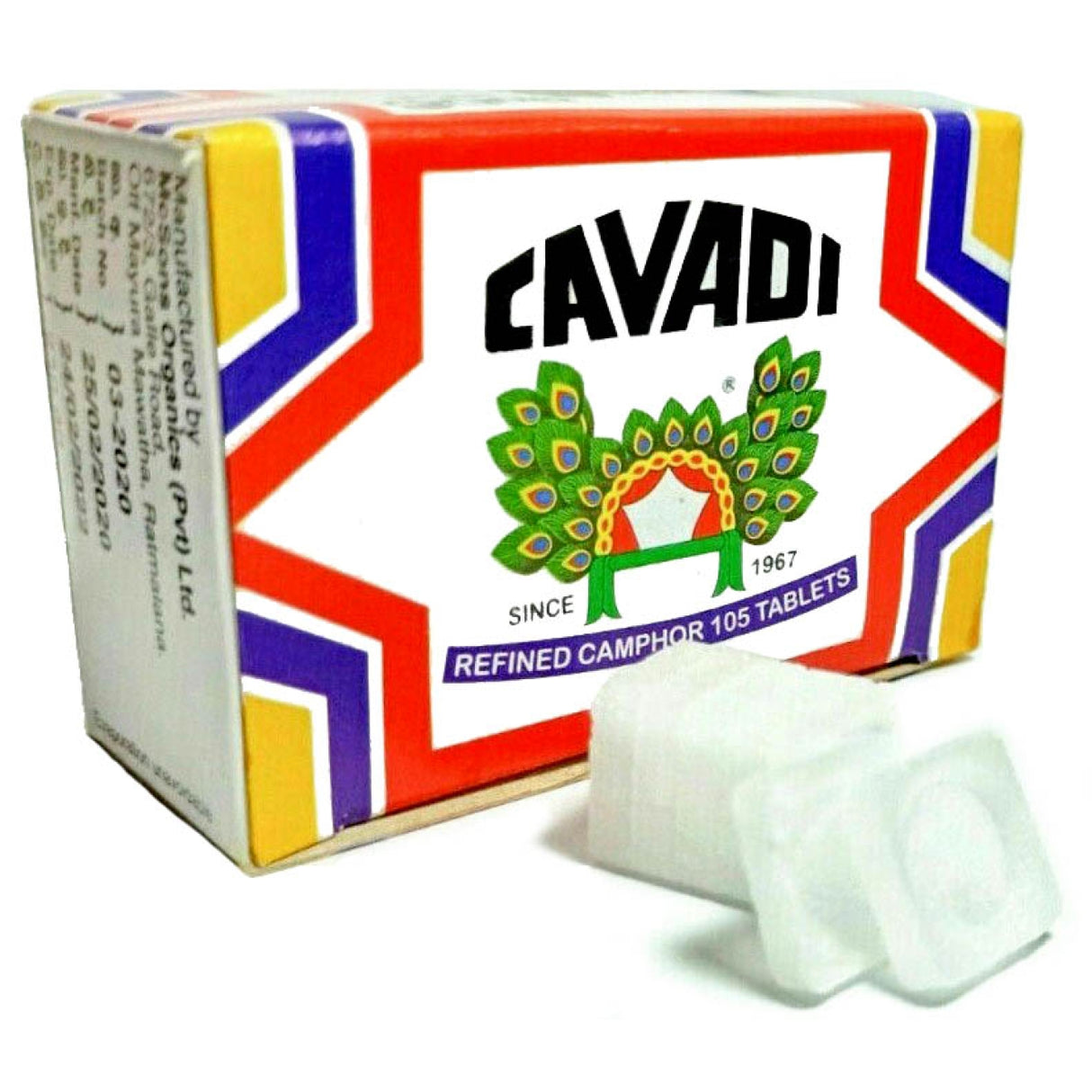 Cavadi Camphor (Pure Refined) for Pooja Rituals 90 Tablets