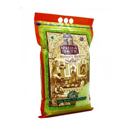 India Gate Sella Basmati Rice packaging on a white background