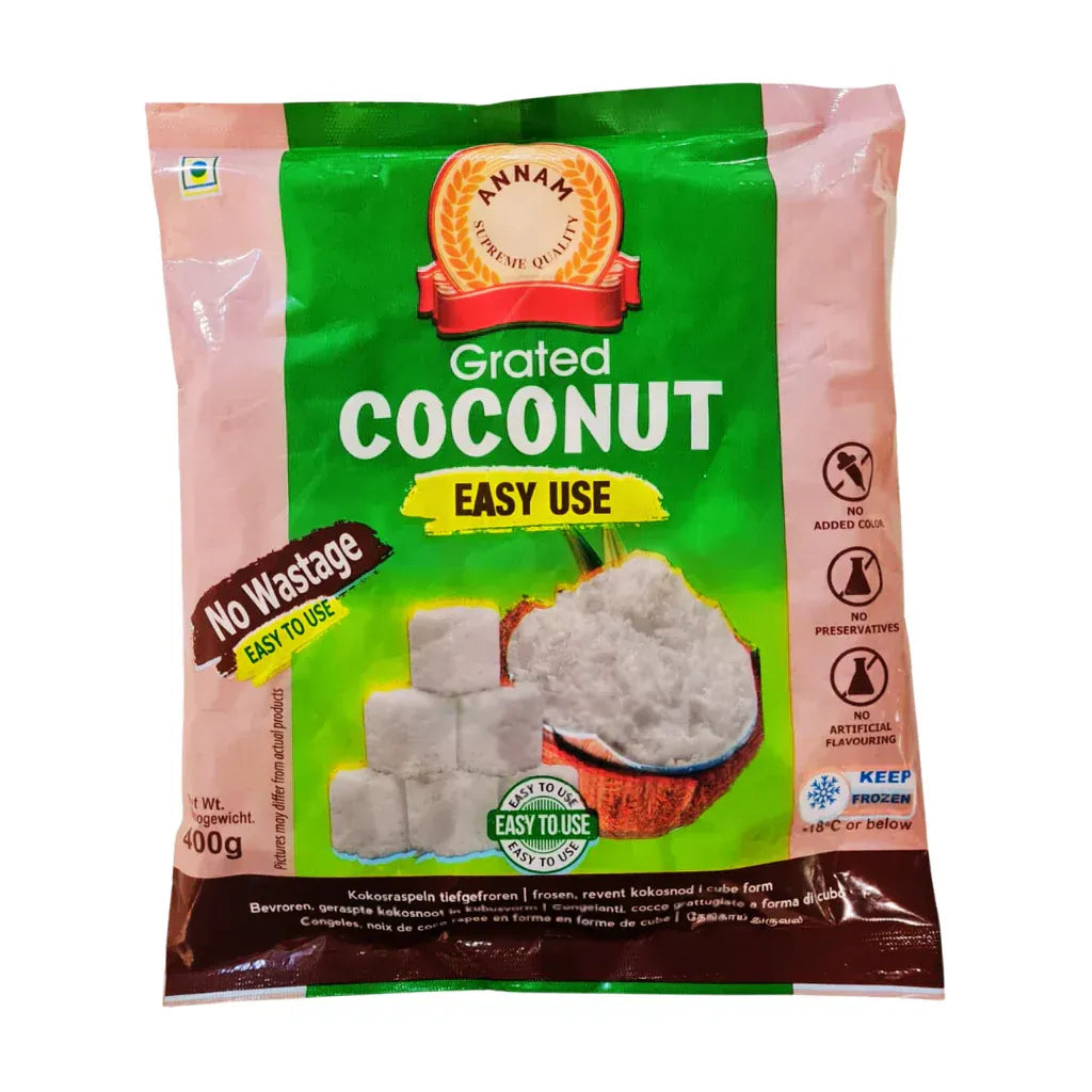 Annam Grated Coconut Easy Use Cubes (Frozen) 400g Annam