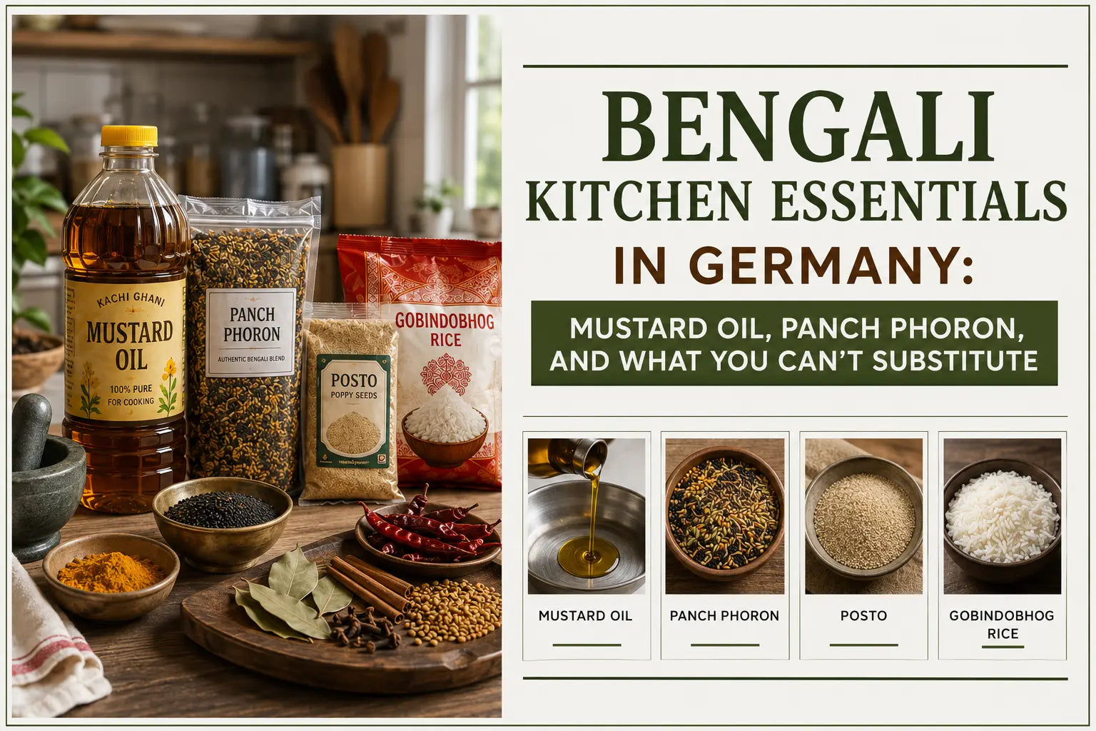 Bengali Kitchen Essentials in Germany: Mustard Oil, Panch Phoron, and What You Can't Substitute