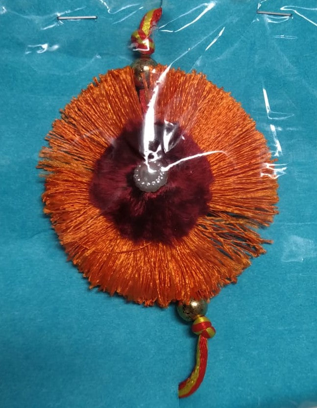 Traditional Resham Rakhi (Orange & Marroon)