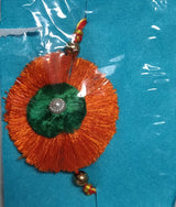 Traditional Resham Rakhi (Orange & Green)