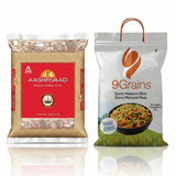 Aashirvaad Atta 10Kg & 9Grains Sona Masoori Rice 5Kg