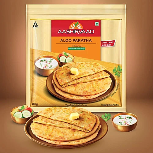 Aashirvaad Aloo Paratha (Frozen) 4 Pieces 400g