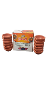 Diya Clay Red Natural Small - Set of 12 Pcs