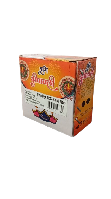 Box of Surya Puja items with colorful design on a white background