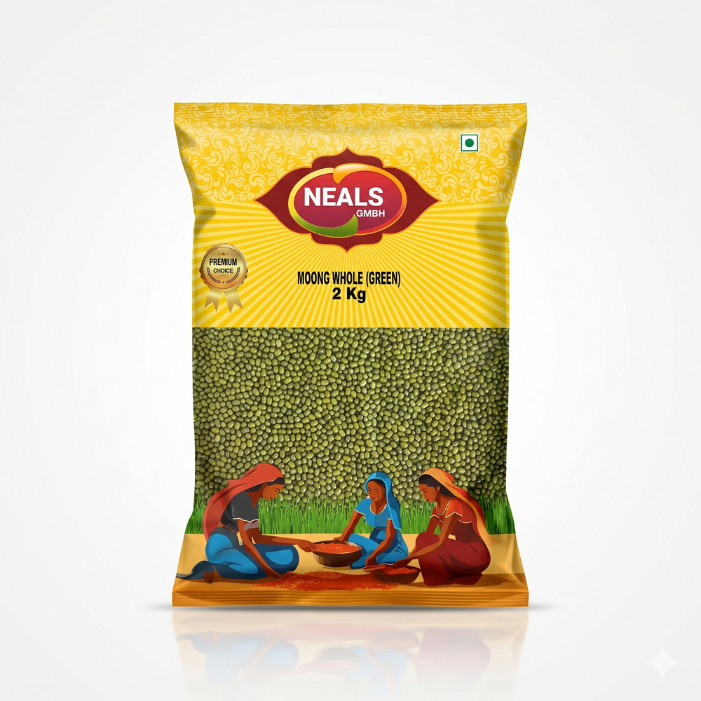 Neals Moong Whole | Mung Beans (With Skin) 2Kg