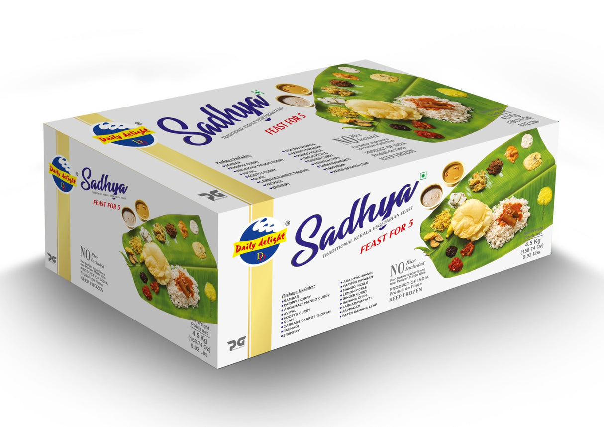 Daily Delight Onam Sadhya | Feast for 5 | Traditional Kerala Vegetarian Feast 4.5Kg [Excluding Rice]