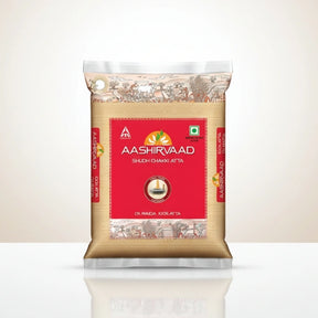 Aashirvaad Shish Chakki Atta packaging on a white background