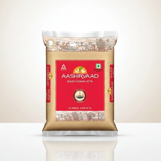 Aashirvaad Shish Chakki Atta packaging on a white background