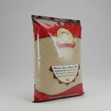 Bag of rice with a red label on a gray background
