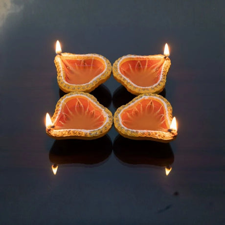 Diya Hand-Painted Fancy HP3- Set of 4 Pcs