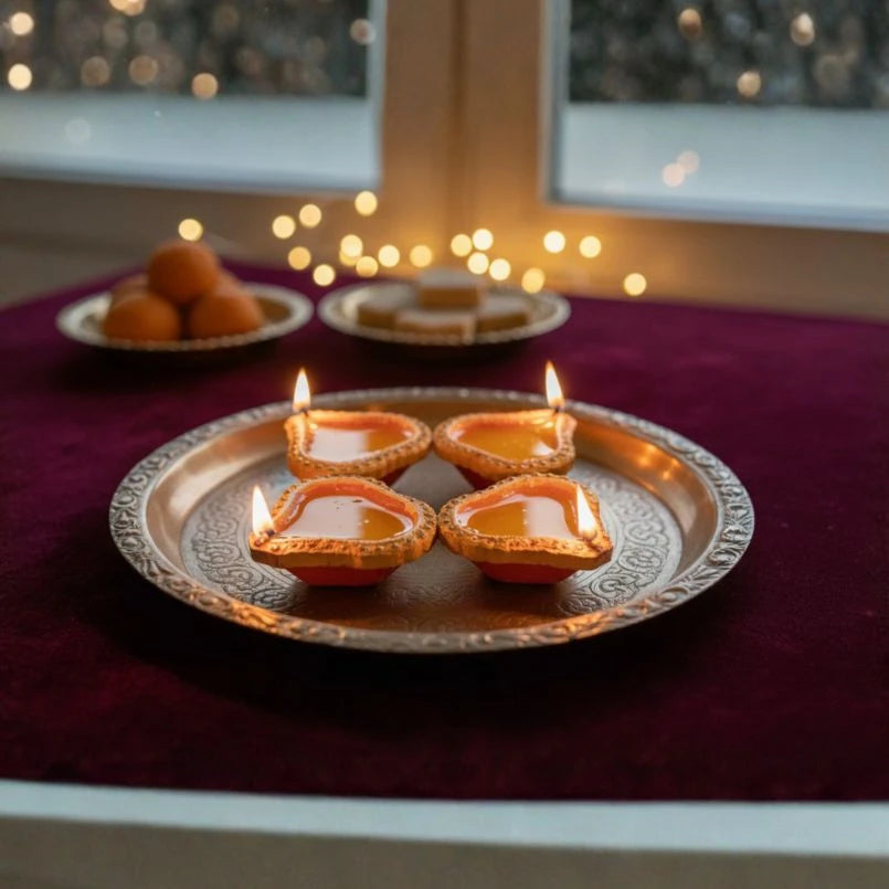 Diya Hand-Painted Fancy HP3- Set of 4 Pcs