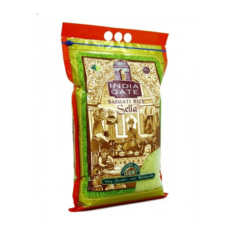 India Gate Sella Basmati Rice packaging on a white background